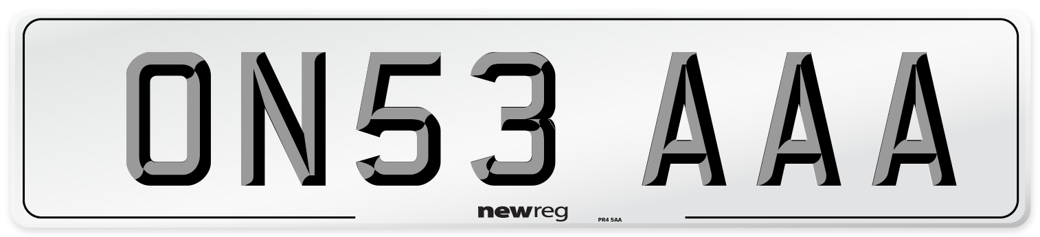 ON53 AAA Number Plate from New Reg